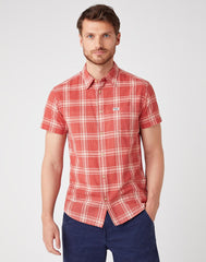 KOSZULA MĘSKA WRANGLER SS 1PKT SHIRT BARN RED W5J6OEXER 112130186