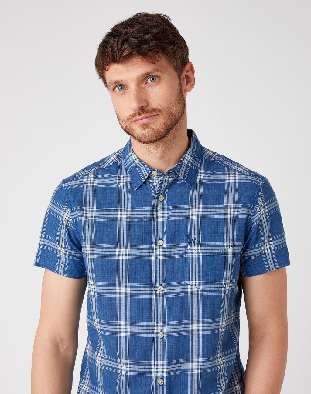 KOSZULA MĘSKA WRANGLER SS 1PKT SHIRT DARK INDIGO W5J6OEX1E 112130185