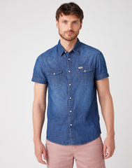 KOSZULA MĘSKA WRANGLER SS WESTERN SHIRT MID SUMMER W5J05K30P 112130147