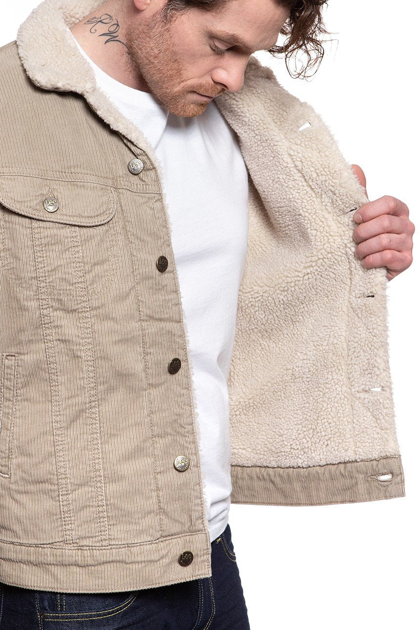 KURTKA ZIMOWA LEE SHERPA JACKET BEIGE L87AQM97 112122866