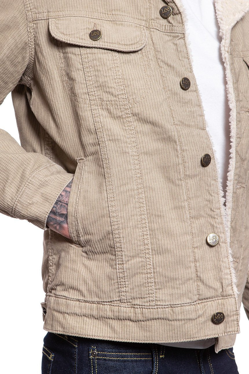 KURTKA ZIMOWA LEE SHERPA JACKET BEIGE L87AQM97 112122866