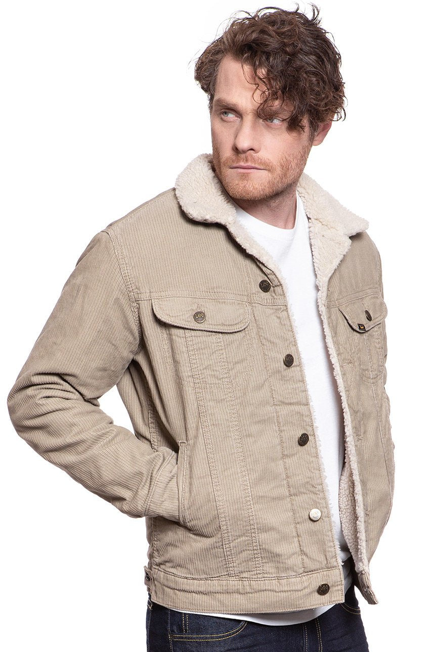 KURTKA ZIMOWA LEE SHERPA JACKET BEIGE L87AQM97 112122866