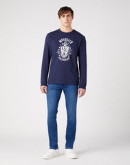 LEE AMERICANA TEE MĘSKA KOSZULKA Z DŁUGIM RĘKAWEM LONGSLEEVE NAVY 112341144 W70Q011976