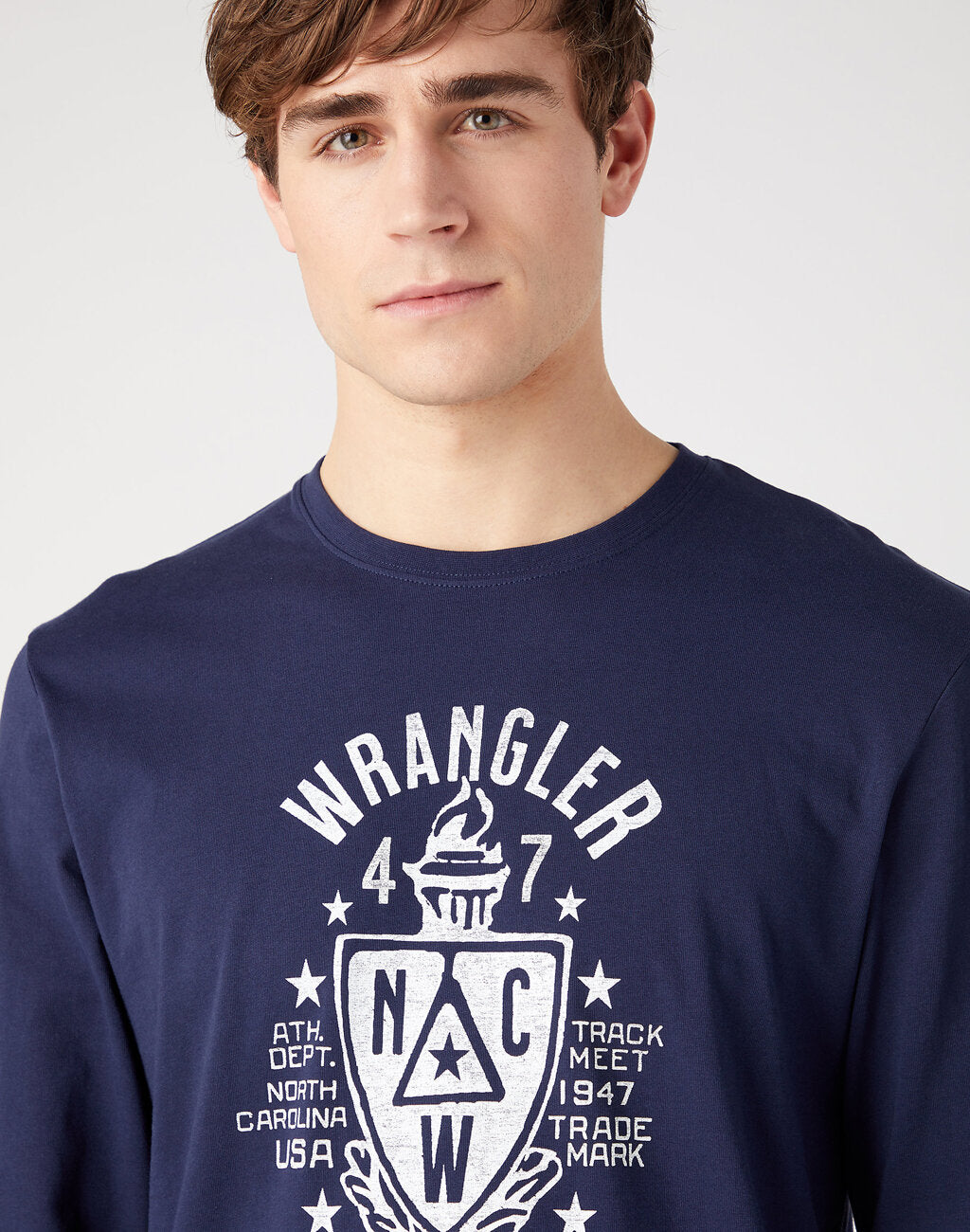 LEE AMERICANA TEE MĘSKA KOSZULKA Z DŁUGIM RĘKAWEM LONGSLEEVE NAVY 112341144 W70Q011976