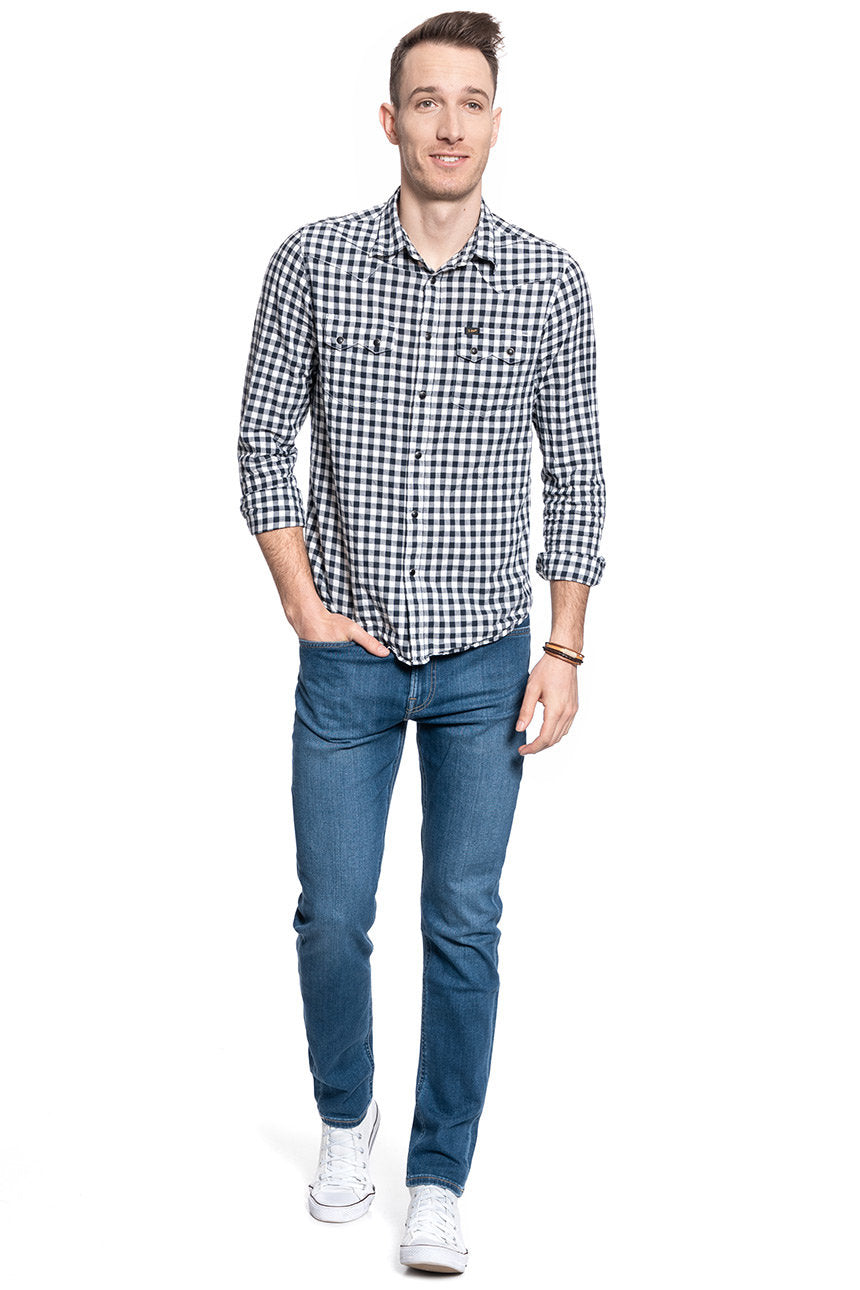 LEE AUSTIN MĘSKIE SPODNIE JEANSOWE MID WORN IN RAY L733NOWH 112119945