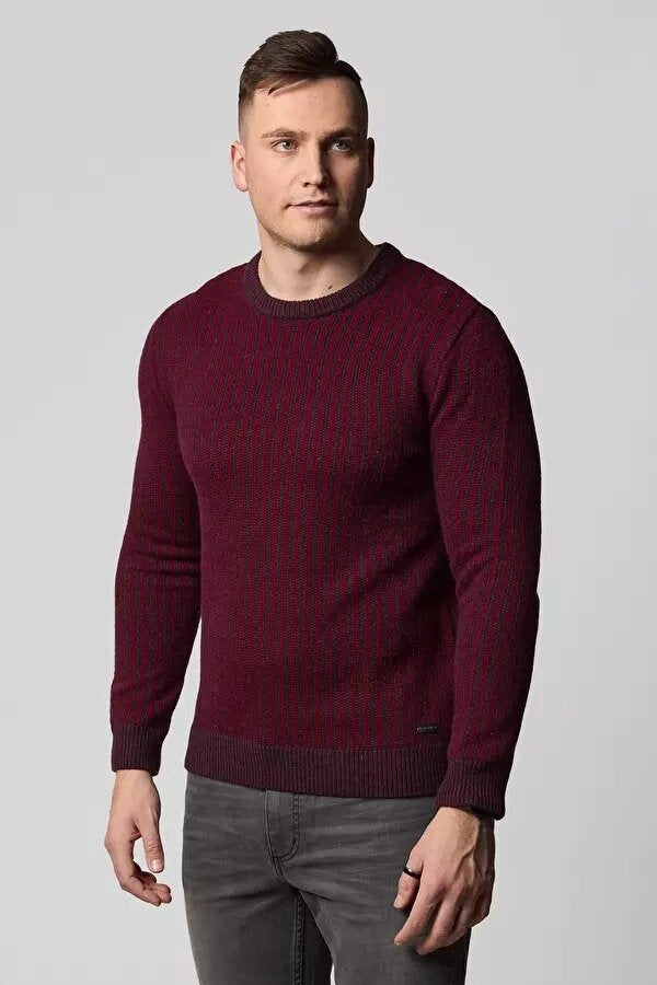 LEE BASIC CREW KNIT MĘSKI SWETER KLASYCZNY AUBERGINE L83IAEKA 112122368