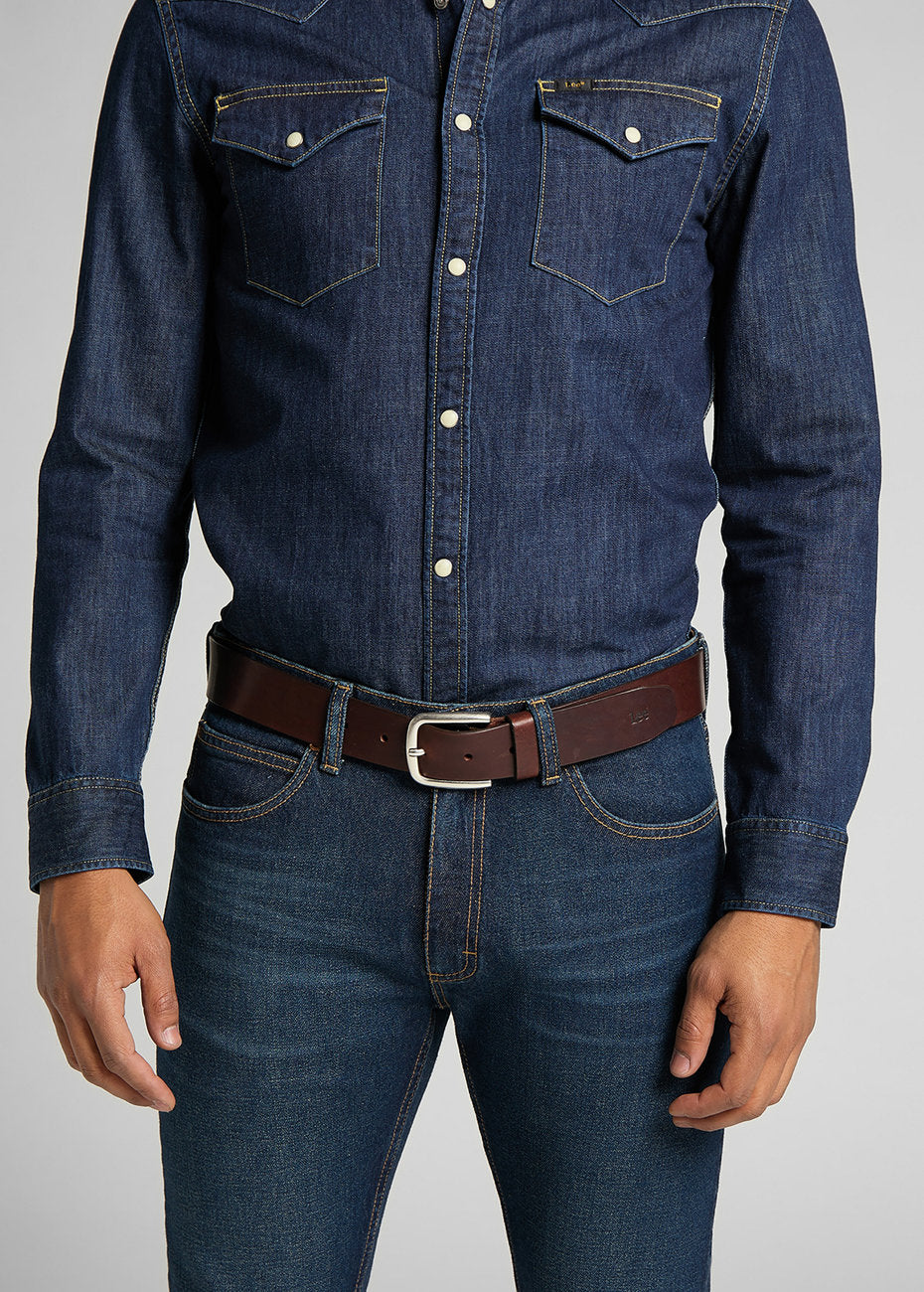LEE BELT MĘSKI PASEK SKÓRZANY KLASYCZNY DARK BROWN LF045024 112124770
