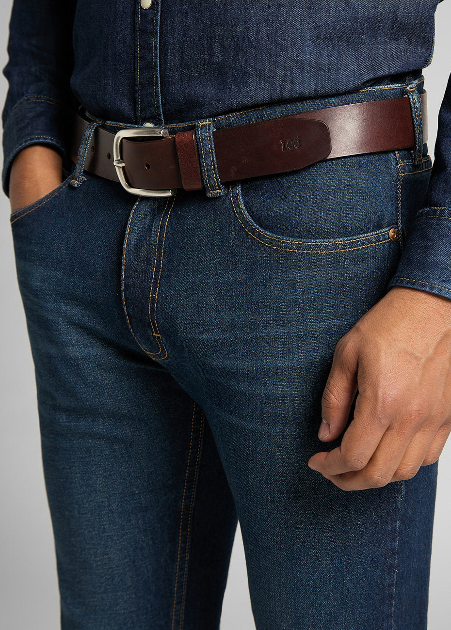 LEE BELT MĘSKI PASEK SKÓRZANY KLASYCZNY DARK BROWN LF045024 112124770