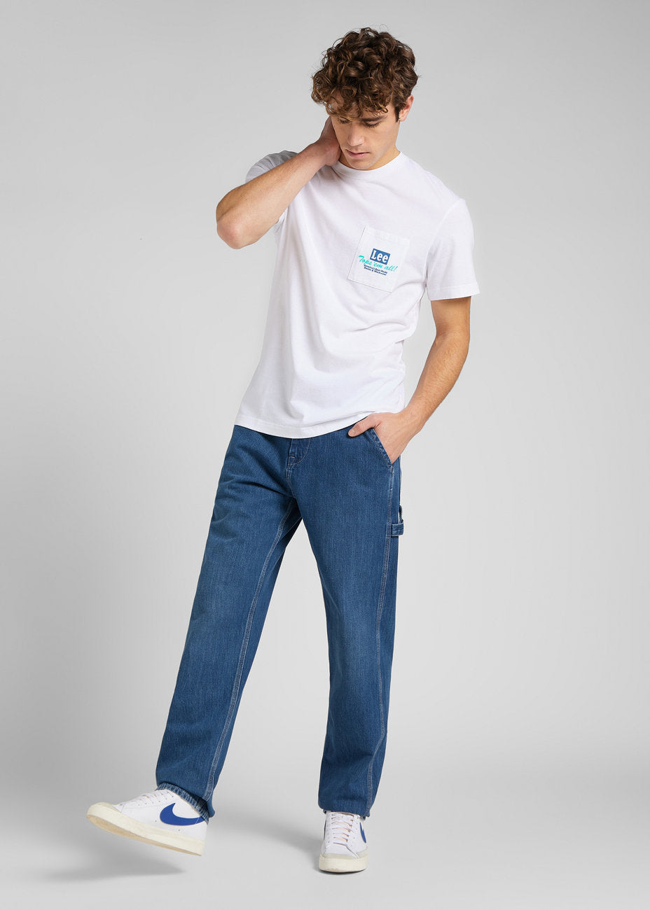 LEE BEST CHOICE TEE MĘSKI T-SHIRT KOSZULKA LOGO NADRUK BRIGHT WHITE L65GFELJ 112145352