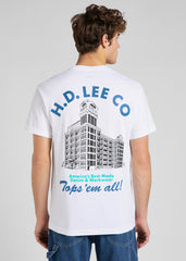 LEE BEST CHOICE TEE MĘSKI T-SHIRT KOSZULKA LOGO NADRUK BRIGHT WHITE L65GFELJ 112145352