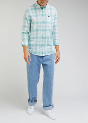 Lee Button Down Męska Koszula Materiałowa Dusty Jade L880BA41 112330673