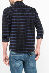LEE BUTTON DOWN MĘSKA KOSZULA MATERIAŁOWA W KRATE KRATA NIGHT SKY L880YZSJ 112123503