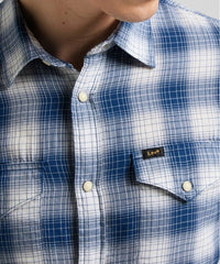 LEE CLEAN REG WESTERN MĘSKA KOSZULA W KRATĘ DŁUGI RĘKAW WASHED BLUE L66ROALR 112145390
