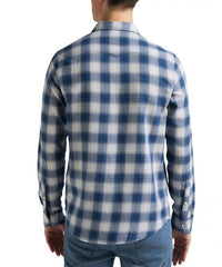 LEE CLEAN REG WESTERN MĘSKA KOSZULA W KRATĘ DŁUGI RĘKAW WASHED BLUE L66ROALR 112145390