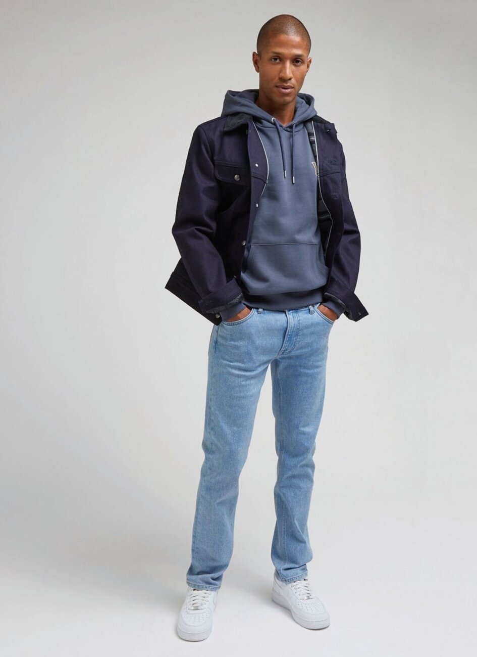 LEE CORE HOODIE MĘSKA BLUZA Z KAPTUREM NIEROZPINANA DUSTY 112342453 LM09015541