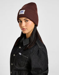LEE DAMSKA CZAPKA BAWEŁNIANA WORKWEAR BEANIE VELVET BEET 112358298 LP75016269