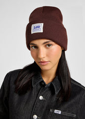 LEE DAMSKA CZAPKA BAWEŁNIANA WORKWEAR BEANIE VELVET BEET 112358298 LP75016269