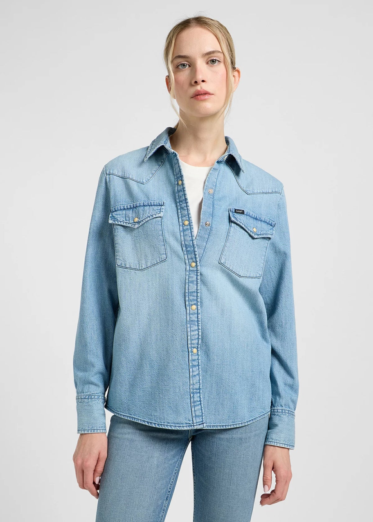 LEE DAMSKA KOSZULA JEANSOWA LEE WESTERN SHIRT MODERN BLUE 112363425