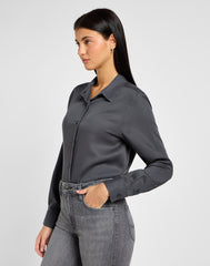LEE DAMSKA KOSZULA POCKETLESS SHIRT DARK MUTED GRAY 112355196 LI39008531