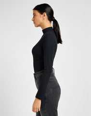 LEE DAMSKA KOSZULKA RIBBED LS HIGH NECK UNIONALL BLACK 112355165 L40H008520