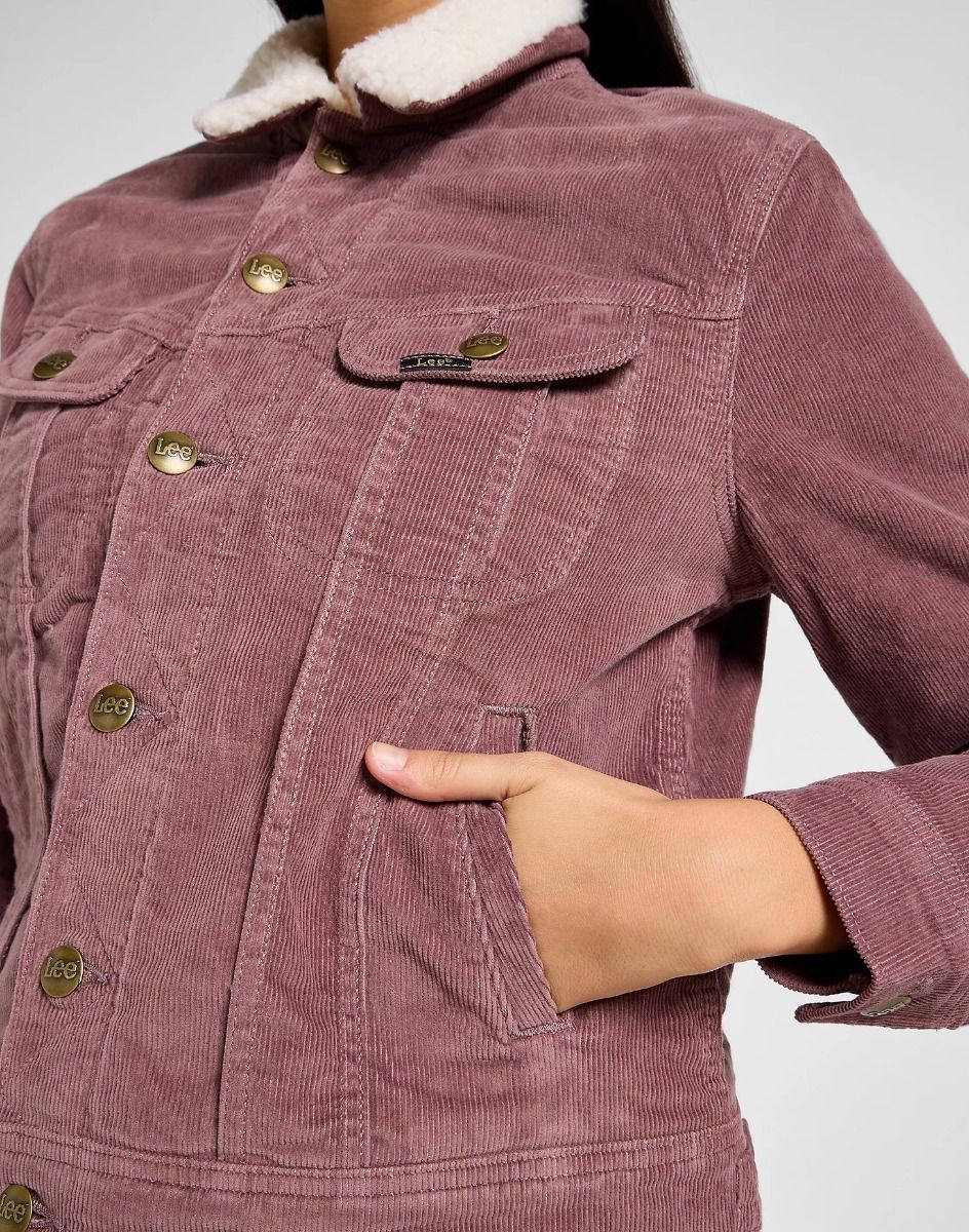Damska Kurtka Jeansowa Lee Sherpa Rider JKT Dreamy Mauve 112355172