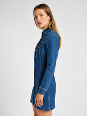 LEE DAMSKA SUKIENKA JEANSOWA LEE FOREVERFIT RIDER DRESS CLEAN RILEY 112355125