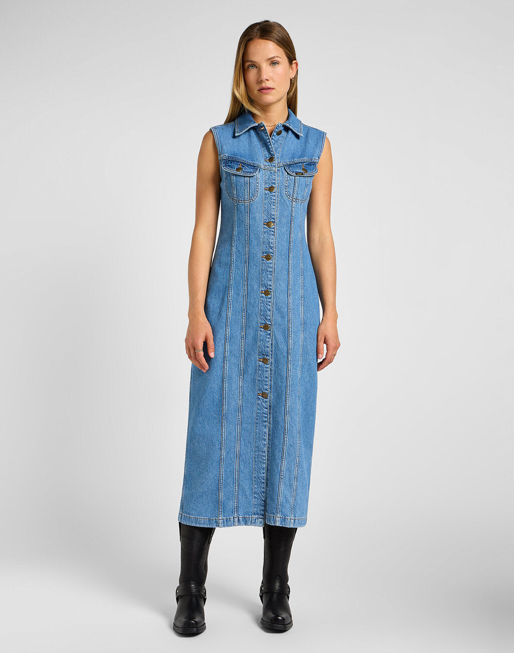 Damska Sukienka Jensowa Lee Long Slim Dress Feeling Fine 112355119 LI68016317