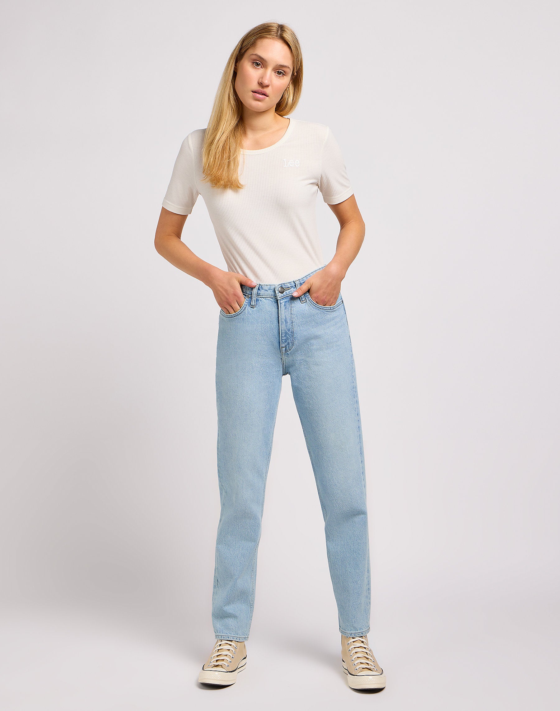 LEE DAMSKIE SPODNIE JEANSOWE CAROL LIGHT STORY 112348942