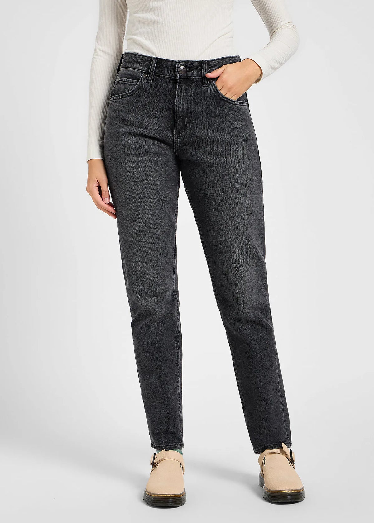 LEE DAMSKIE SPODNIE JEANSOWE LEE RIDER JEANS REFINED BLACK 112341336