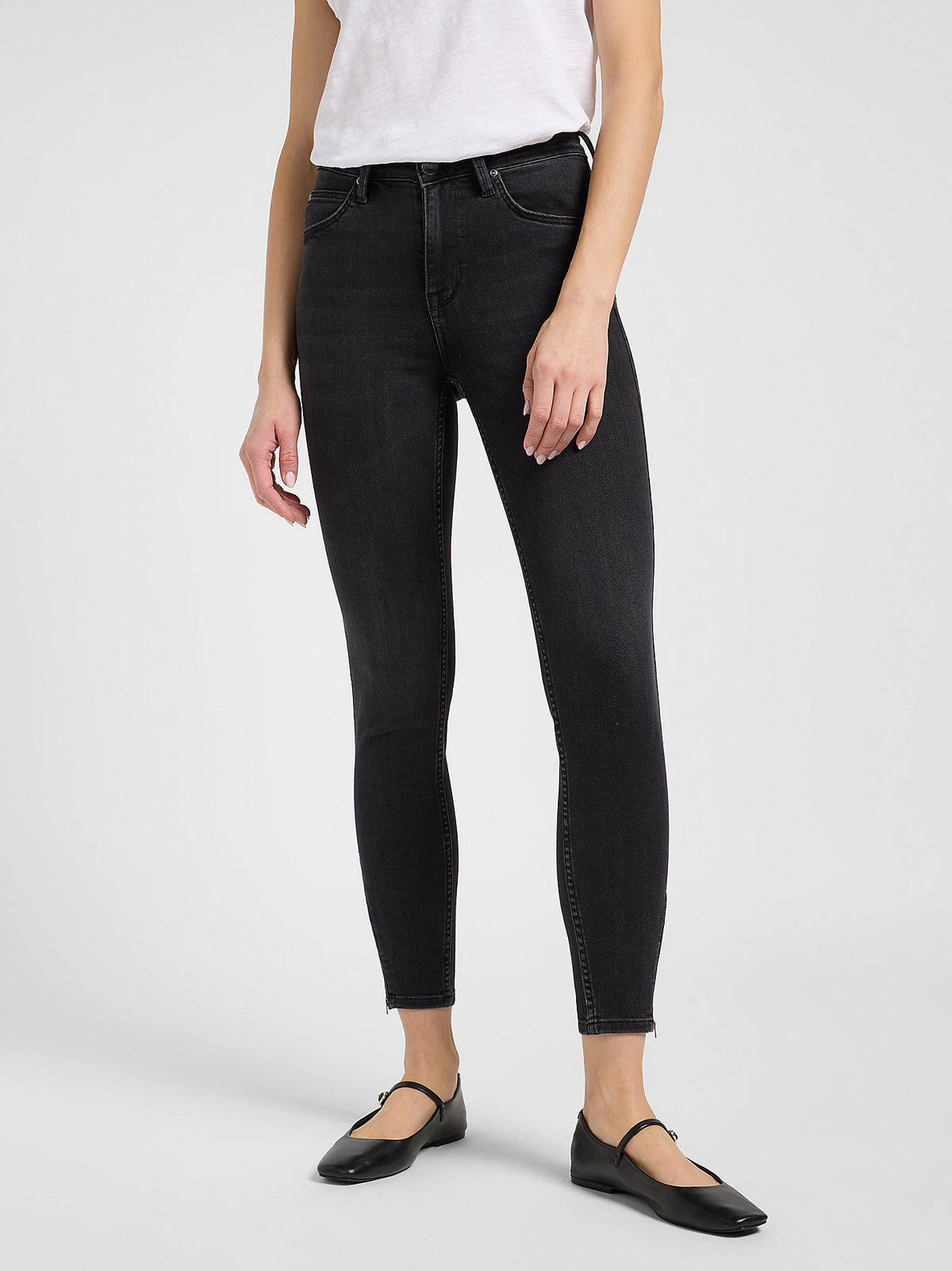 LEE DAMSKIE SPODNIE JEANSOWE LEE SCARLETT HIGH ZIP TRUE TO BLACK 112365074