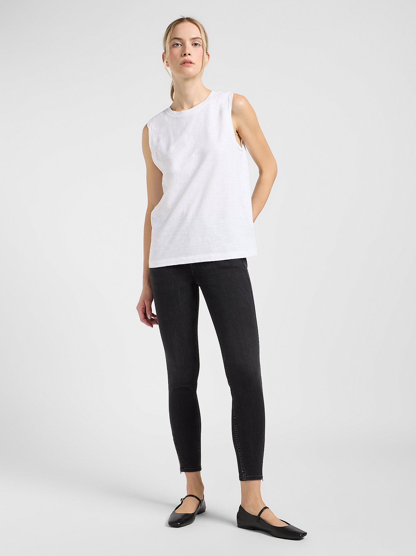 LEE DAMSKIE SPODNIE JEANSOWE LEE SCARLETT HIGH ZIP TRUE TO BLACK 112365074
