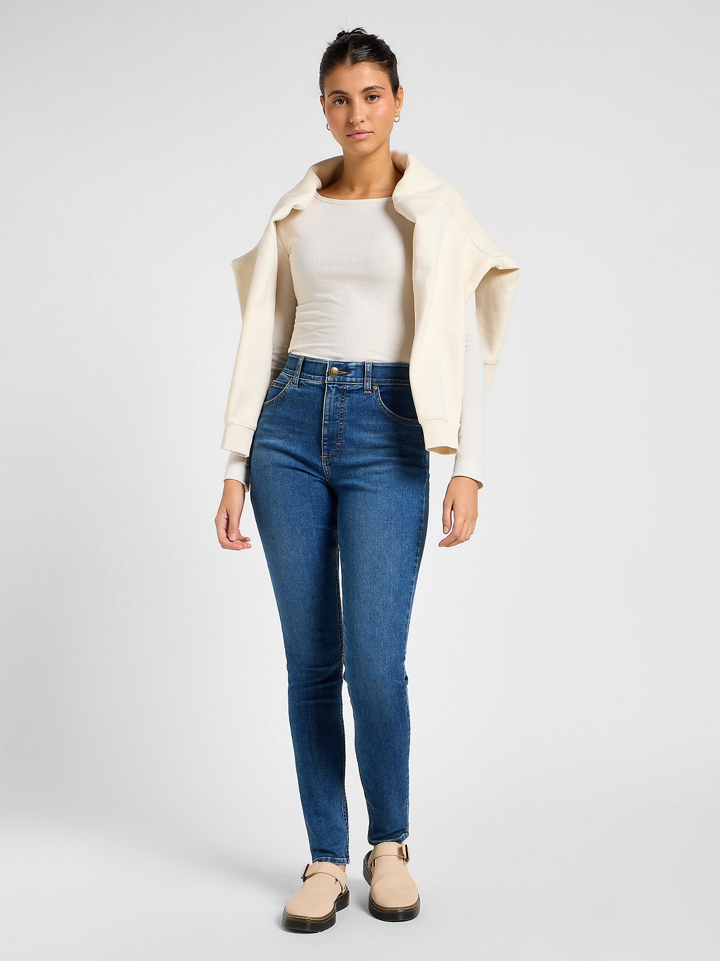 Damskie Spodnie Jeansowe Lee ULC Skinny Blue Format 112357956