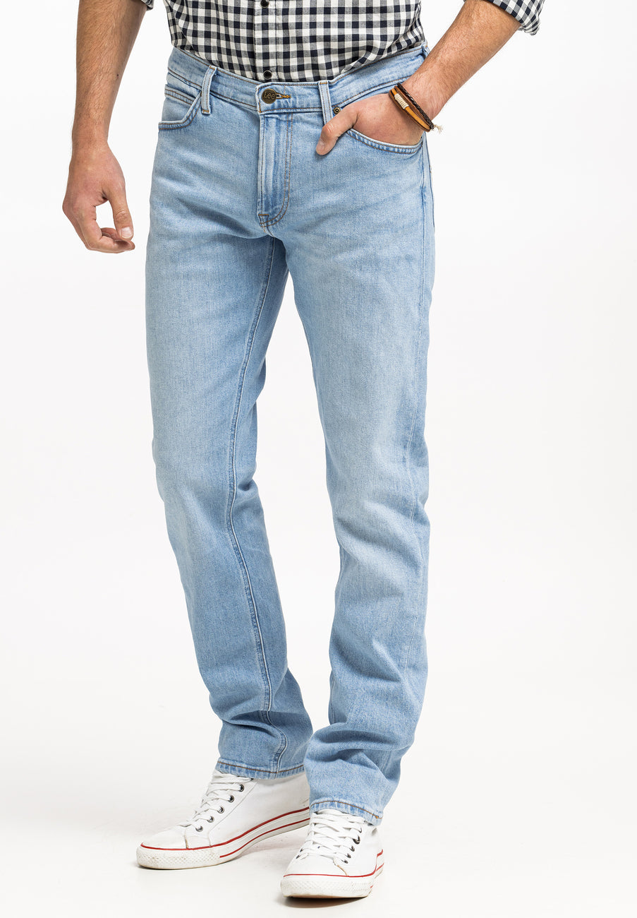 Lee Daren Zip Fly Męskie Spodnie Jeansowe Blue Sky Light L707ICC25 112331697