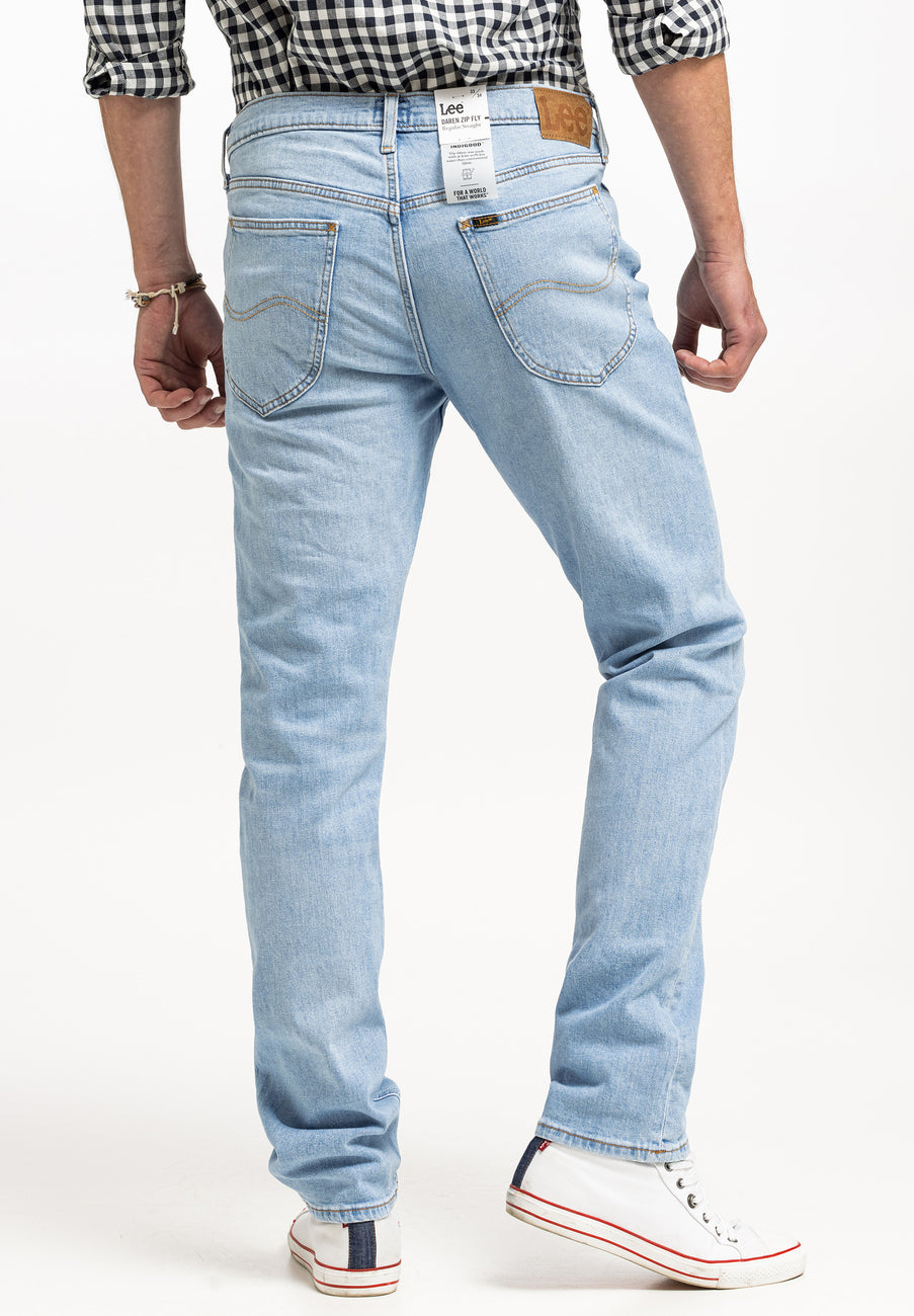 Lee Daren Zip Fly Męskie Spodnie Jeansowe Blue Sky Light L707ICC25 112331697