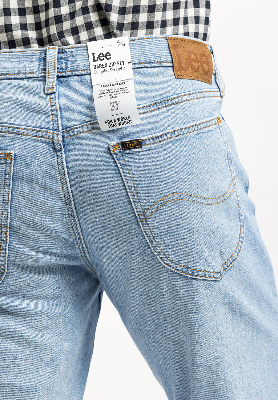 Lee Daren Zip Fly Męskie Spodnie Jeansowe Blue Sky Light L707ICC25 112331697