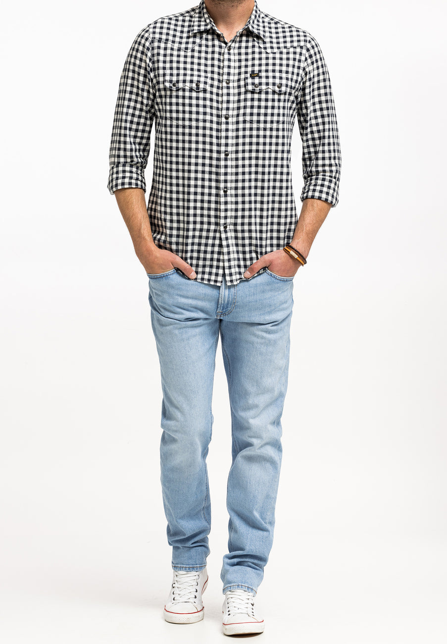 Lee Daren Zip Fly Męskie Spodnie Jeansowe Blue Sky Light L707ICC25 112331697