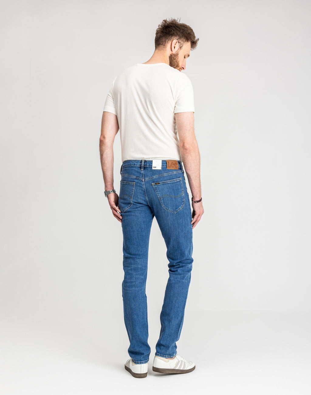 Męskie Spodnie Jeanoswe Lee Daren Zip Fly Dark Freeport L707PXGQ 112140688