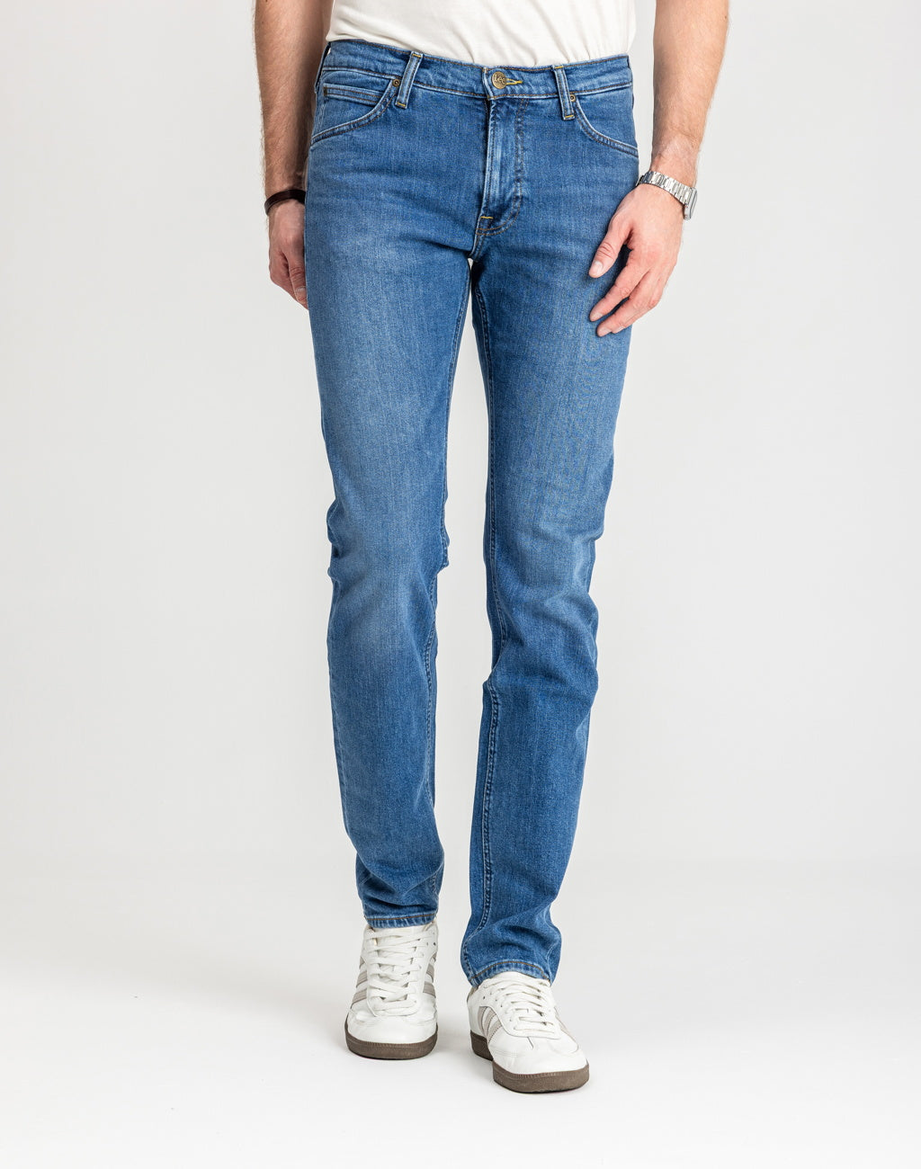Męskie Spodnie Jeanoswe Lee Daren Zip Fly Dark Freeport L707PXGQ 112140688