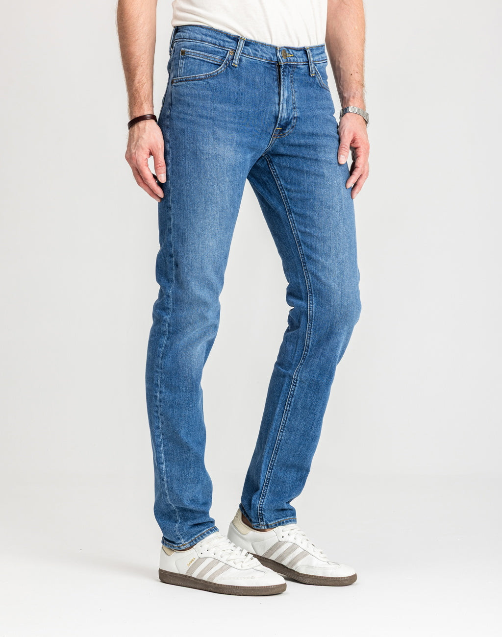 Męskie Spodnie Jeanoswe Lee Daren Zip Fly Dark Freeport L707PXGQ 112140688