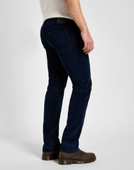 LEE DAREN ZIP FLY MĘSKIE SPODNIE MATERIAŁOWE SZTRUKSOWE RIVET NAVY 112355815 L707008607