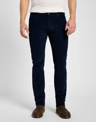 LEE DAREN ZIP FLY MĘSKIE SPODNIE MATERIAŁOWE SZTRUKSOWE RIVET NAVY 112355815 L707008607