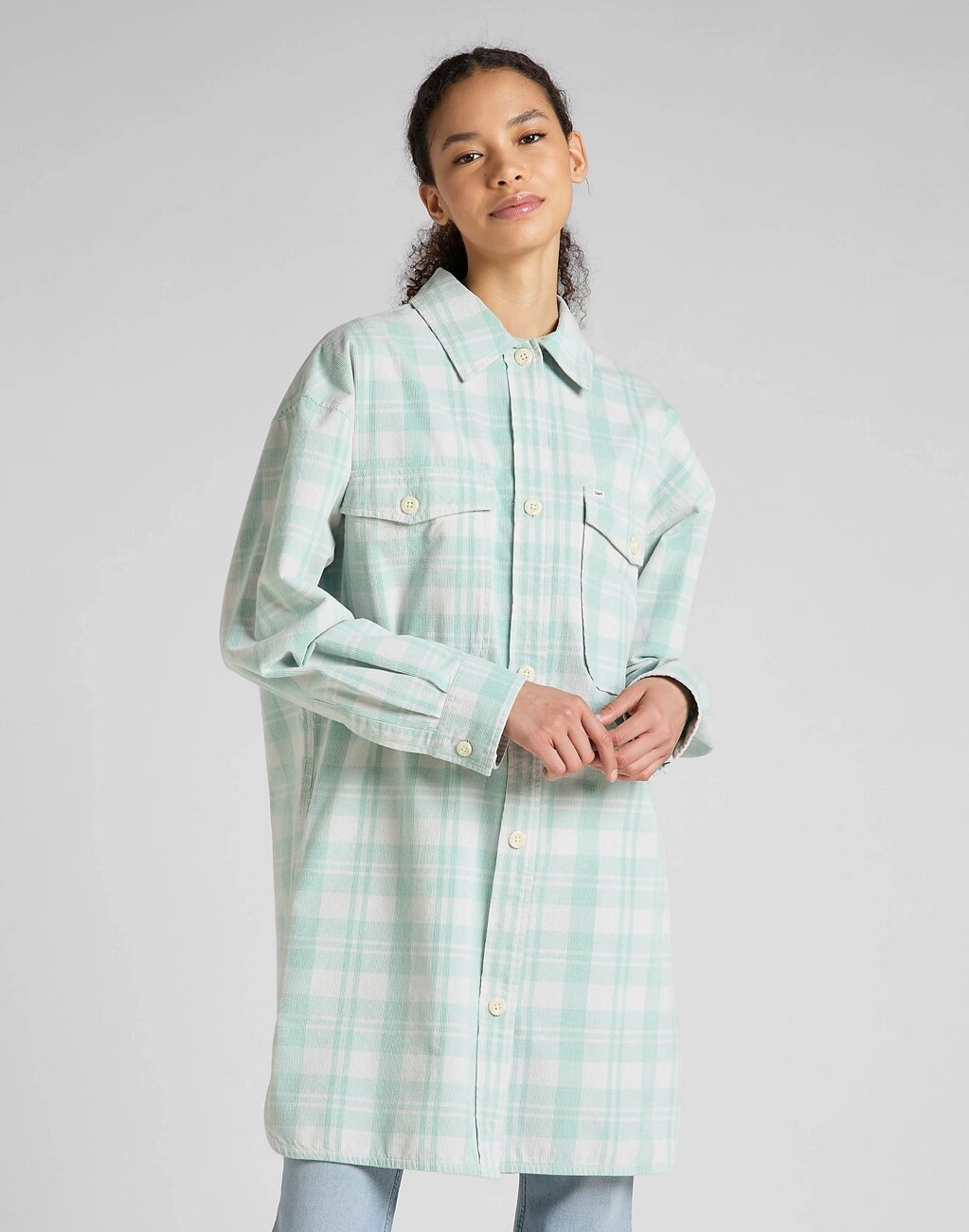 Koszula Damska Lee Elongated Overshirt Dusty Jade L50WAA41 112321257