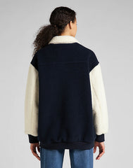 LEE ELONGATED VARSITY JACKET DAMSKA KURTKA PRZEJŚCIOWA SHERPA NAVY L55IEX35 112320682