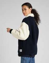 LEE ELONGATED VARSITY JACKET DAMSKA KURTKA PRZEJŚCIOWA SHERPA NAVY L55IEX35 112320682