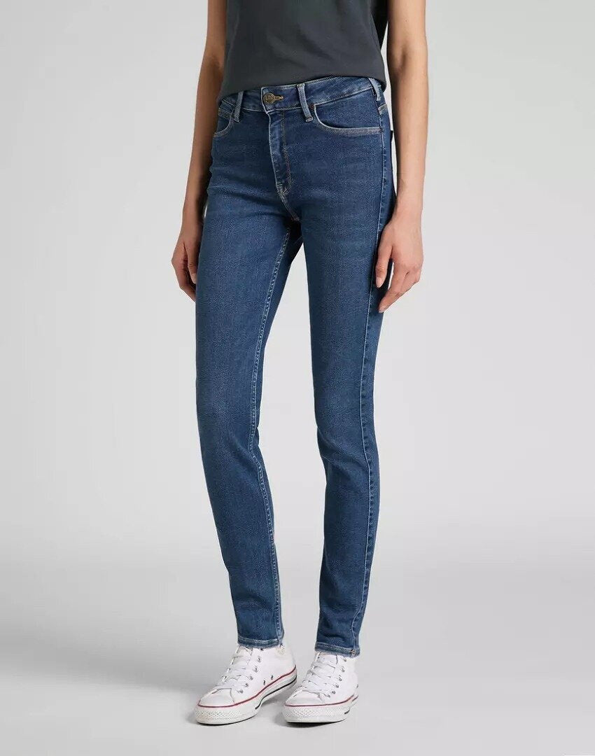 LEE FOREVERFIT DAMSKIE SPODNIE JEANSOWE JEANSY DARK SUBTLE WORN L32SOVPE 112318860