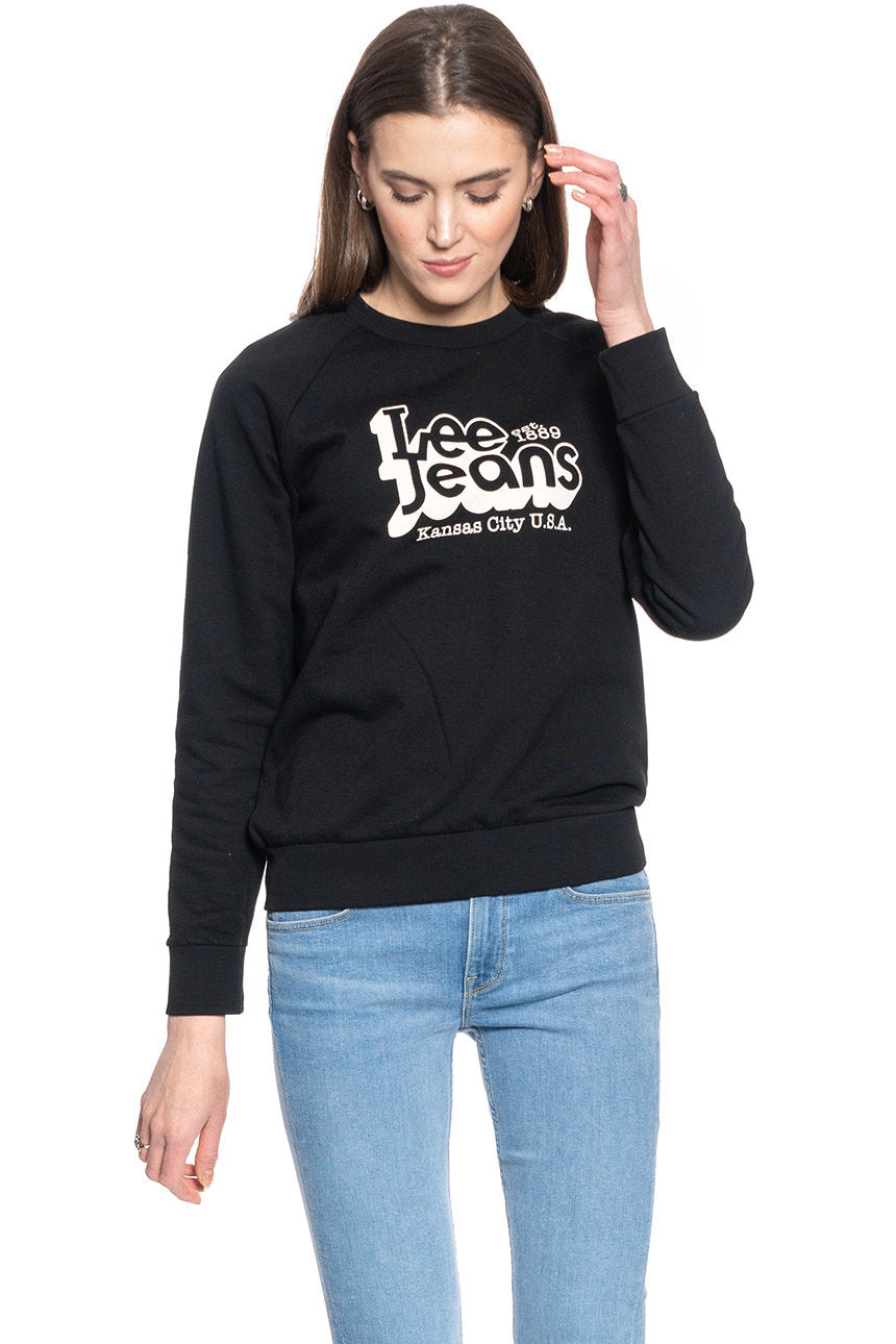 LEE GRAPHIC CREW SWS DAMSKA BLUZA KLASYCZNA BLACK L53TTX01 112112530