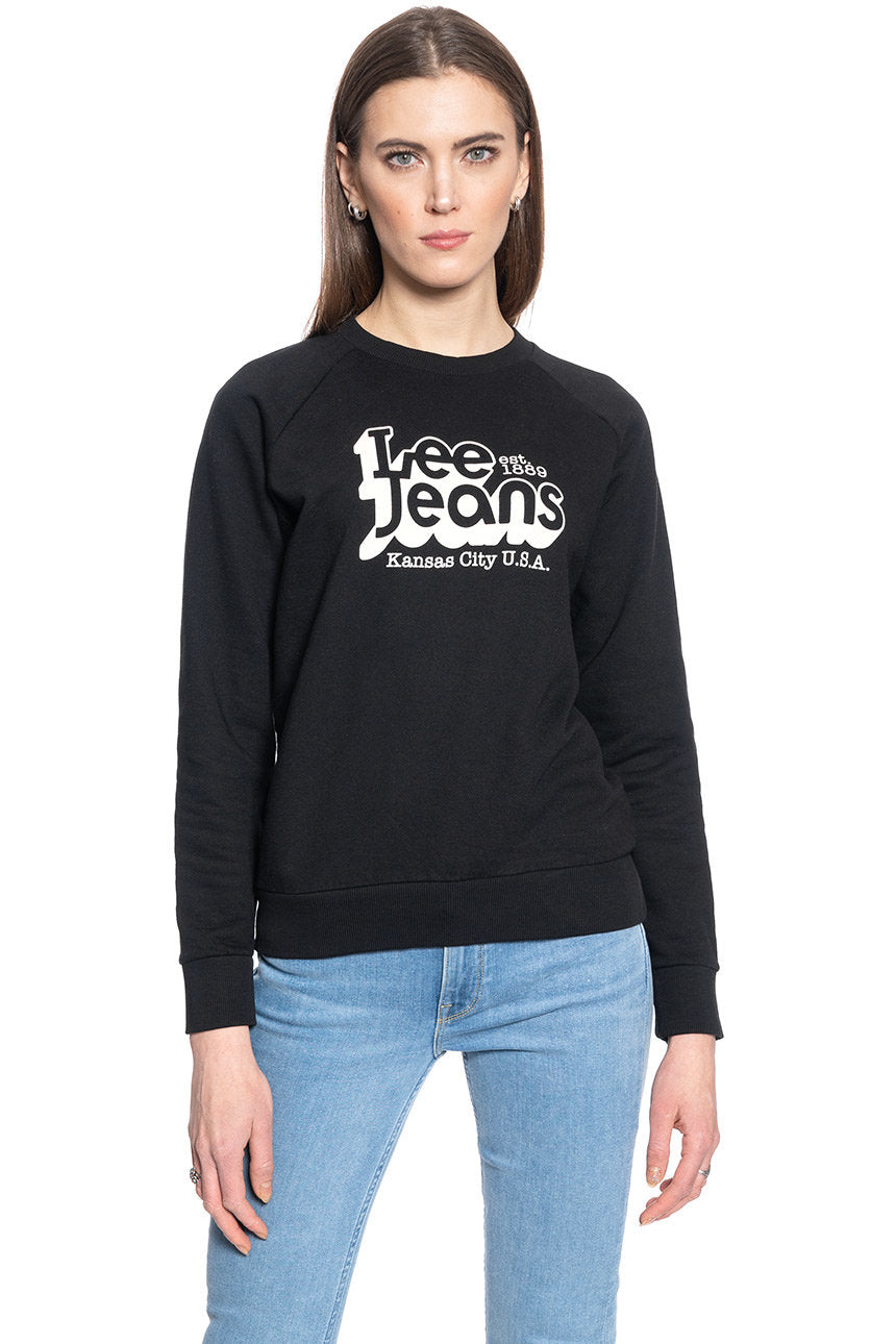 LEE GRAPHIC CREW SWS DAMSKA BLUZA KLASYCZNA BLACK L53TTX01 112112530