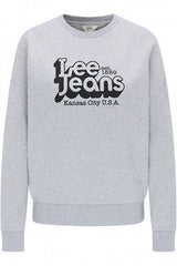 LEE GRAPHIC CREW SWS DAMSKA BLUZA KLASYCZNA LOGO NADRUK GREY MELE L53TTXMP 112112533