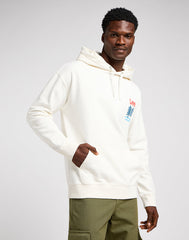 Lee Męska Bluza Z Kapturem Nierozpinana Graphic Hoodie Ecru 112349068 LM34015543