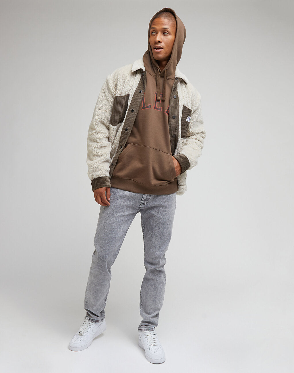 LEE GRAPHIC HOODIE MĘSKA BLUZA Z KAPTUREM TRUFFLE 112342476 LM11015540
